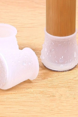 12 Adet Silikon Masa Sandalye Koruyucu, Masa Sandalye Kaydırmaz, Zemin Koruyucu Silikon Pabuç Beyaz