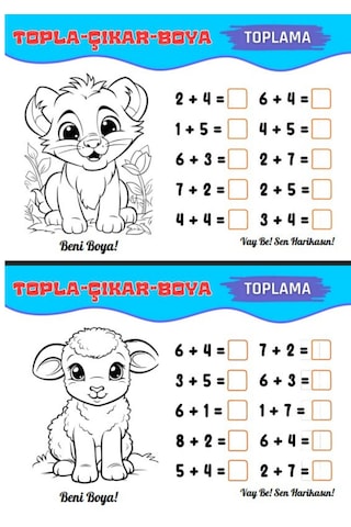Okul Öncesi Ve Birinci Sınıflar Süper Matematik Topla-çıkar-boya