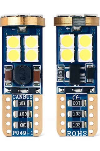 Led Ampul T10-12smd Canbus'lı Beyaz 2'li Set 12v