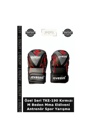 Özel Seri Tke-190 Kırmızı M Beden Mma Eldiveni Antrenör Spor Yarışma