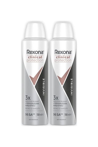 Rexona Kadın Clinical Protection Spray Deodorant Invisible 150 Ml X2