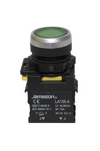 Jameson Yaylı Işıklı Buton Yeşil 220v 5 Adet