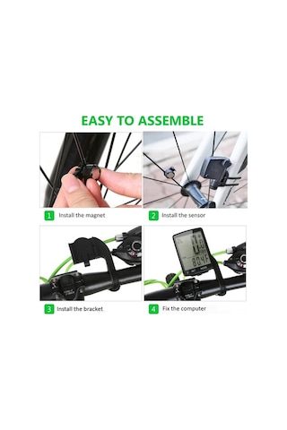 Artfulabode Ve Su Siyah Sıcaklık Ölçer, Lcd Kronometre Kablosuz Hız Geeroyoo Geçirmez, Fonksiyonlu Ekran, Büyük Bisiklet Bilgisayarı - Ej Siyah