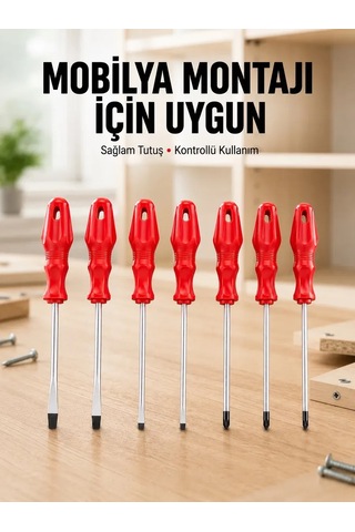 Çeşitli Vidalama İşleri İçin 7li Tornavida Takımı 67966052