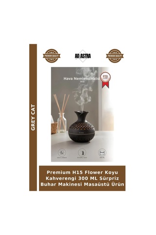 Premium H15 Flower Koyu Kahverengi 300 Ml Sürpriz Buhar Makinesi Masaüstü Ürün