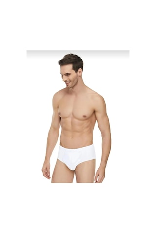 Berrak 1071 Erkek Beli Lastikli Slip Külot 10 Adet Beyaz