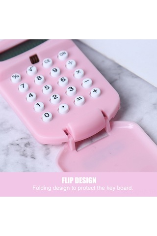Aubyhe Sevimli Hayvan Desenli Katlanır Mini Hesap Makinesi Taşınabilir Ve Renkli Okul & Ofis Aracı Diğer