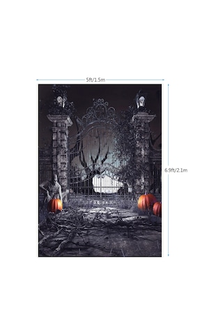 Youtek Halloween Temalı Fotoğraf Arka Planı 210x150cm - Dokunsuz, Yansımasız Ve Parlak Olmayan Poliester Dz-821 Siyah