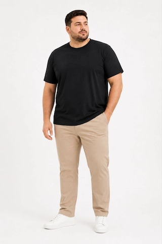 Barlashive Erkek Battal Big Size Basic Tişört Bisiklet Yaka Rahat Kalıp T-shirt - Siyah Çok Renkli