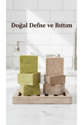 3 Adet Defne Sabunu Ve Siirt Bıttım Sabunu %100 Doğal Set Paket Doğal