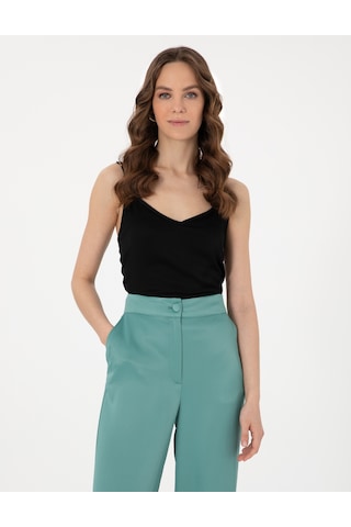 Pierre Cardin Kadın Siyah Kısa Kollu Bluz 50301166-vr046 Siyah