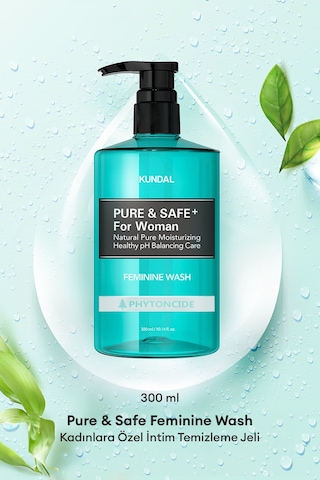 Kadınlara Özel İntim Temizleme Jeli Kundal Pure & Safe Feminine Wash 300ml Phytoncide