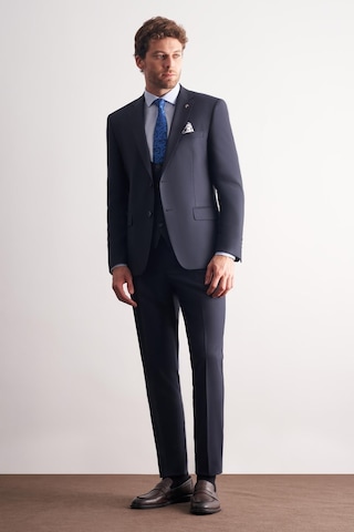 İmza Lacivert Mono Yaka Astarlı Çift Yırtmaç Esnek 6 Drop Slim Fit Basic Yelekli Takım Elbise 1001255186 Lacivert
