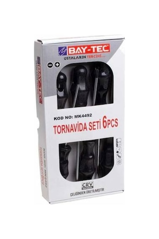 Bay Tec 6 Parça Tornavida Seti 3 Adet Düz 3 Adet Yıldız 6'lı
