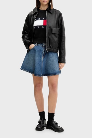 Tommy Jeans Bisiklet Yaka Relaxed Fit Logolu Kazak Kadın Kazak Dw0dw22930 Bds Siyah