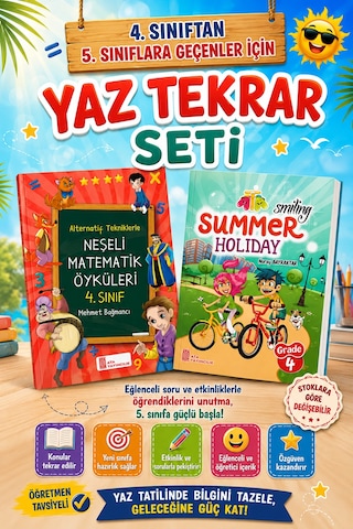 4.sınıftan 5.sınıflara Geçenler İçin Yaz Tekrar Seti Neşeli Matematik Öyküleri-ingilizce