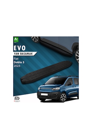 S-dizayn Fiat Doblo 3 Evo Siyah Yan Basamak 203 Cm 2023 Üzeri