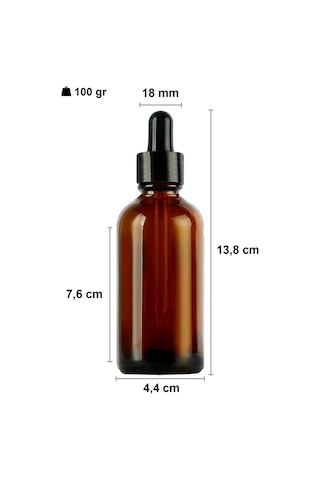 Afracam Amber 100 Ml Kapaklı Dropper Damlalık Cam Şişe 6 Adet Siyah