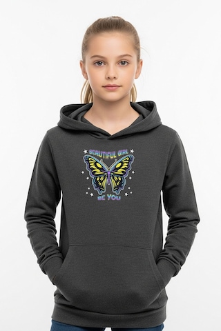 Kapüşonlu 3'lü Kız Çocuk Sweatshirt Cep Detaylı-baskılı Çok Renkli