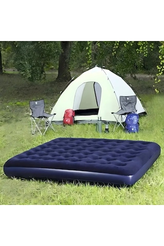 Çift Kişilik 190x130x22 Cm Kamp Tatil Şişme Yatak Kamp Yatağı Lacivert