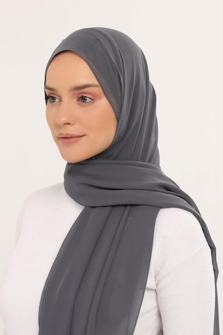 Altobeh Hazır Lüks Pratik Hijablı Şifon Şal Füme