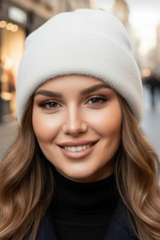 Tezzgelsin Kadın Tüylü Soft Bere Tüylü Bere Ekru