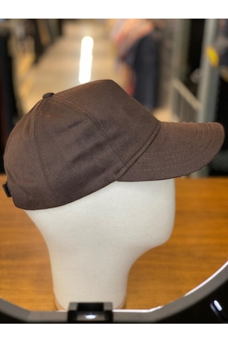 Kaşe Yünlü Kumaş Kışlık Cap Şapka Koyu Kahverengi