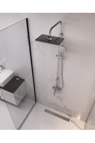 Adell Mode S Rain Duş Sistemi + Lea Banyo Bataryası Seti 2 Parça Parlak Krom Adl.35.01.01.02