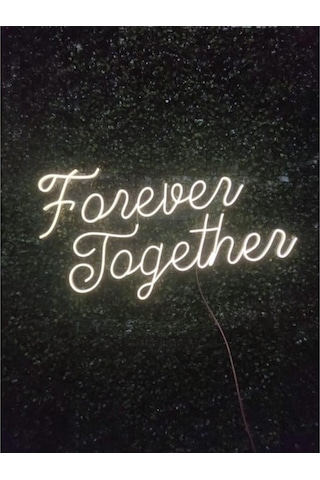 Forever Together - Led Dekoratif Duvar Aydınlatması Neon Duvar Yazısı Sihirli Led Mesajlar