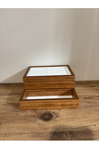 Mimoza Baharatlık Bölmeli Ahşap Masaüstü Peçetelik 24 Adet Restaurant Dispenser Afrika Ceviz Baharatlıklar Hariç