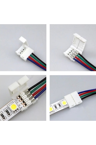 5 Adet 10 Cm Rgb Şerit Led Ekleme Aparatı Kablolu