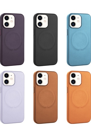 Apple Uyumlu iPhone 11 Kılıf Pu Deri M-safe Wireless Şarj Özellikli Zore Derix Kapak Taba