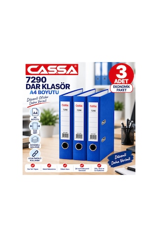 7290 Mavi Dar Klasör A4 3 Lü Set