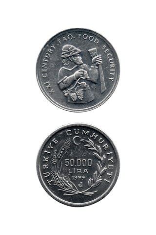 F.a.o. 50.000 Lira 1999 Şarapçılık Çil Eski Madeni Para