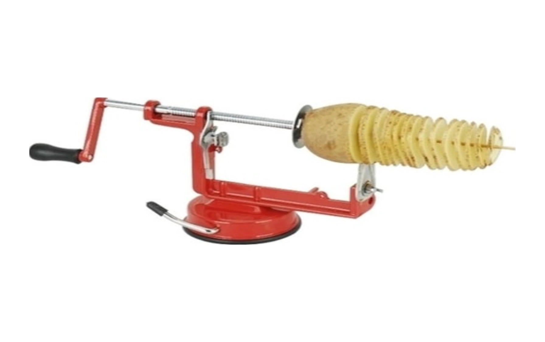Youtek El İle Devirli Patates Dilimleme Makinesi, Paslanmaz Çelik Bıçaklı Sebze-meyve Spiral Kesici, Alüminyum Gövde, Sürekli Kullanıma Dayanıklı Kırmızı