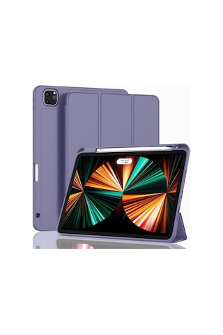 Apple Uyumlu iPad Pro 12.9 4. Nesil Ve 3. Nesil Kılıf Pen Charge Kalem Bölmeli 2018 - 2020