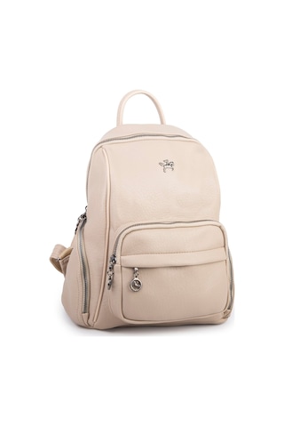 Nas Bag Kadın Çok Cepli Sırt Çantası En :30cm X Boy:34 Kum Victoria