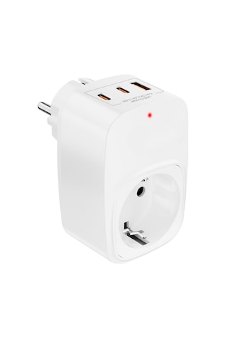 Akım Korumalı Priz 1x Priz, 2x Type-c, 1x Usb Port Çıkışlı Tekli Beyaz Genel