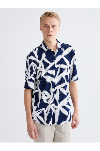 Lcw Vision Lacivert Regular Fit Desenli Erkek Gömlek
