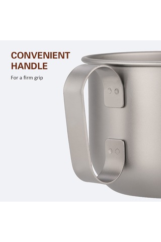 Teltree Tomshoo Saf Titan Kupa 500ml + Kapağı, Hafif Ve Dayanıklı, Kahve İçin Optimal, Ta8351 + M107 Seti Diğer