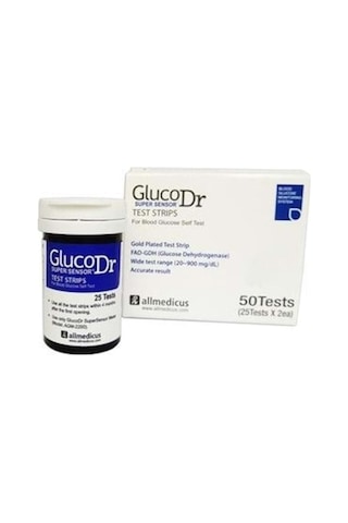 Gluco Dr Şeker Ölçüm Cihazı Strip 50 Adet
