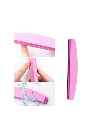 Koodmax Aşınmaya Dayanıklı Kumlu Çift Taraflı Tırnak Törpüsü Yarım Ay 100/180 Pembe 5'li