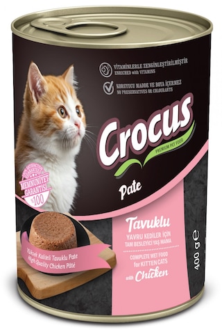 Crocus Yavru Kedi Tavuklu Pate Yaş Mama 400 G Crocus Yavru Kedi Tavuklu Pate Yaş Mama 400 G