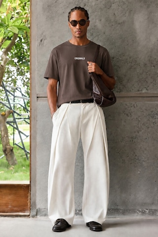 Tarz Cool Originals Baskılı Oversize Erkek Tişört Süprem %100 Cotton Kahverengi