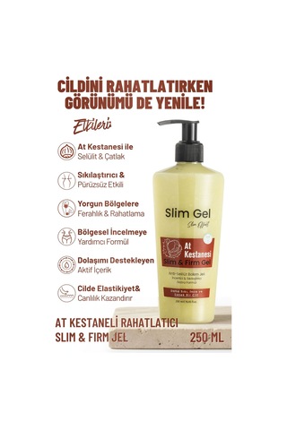 At Kestaneli Sıkılaştırıcı Selülit Karşıtı İncelmeye Destek Rahatlatıcı Slım & Fırm Jel