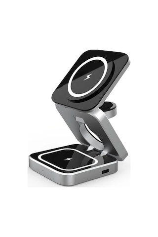 Topshop1 Derin Gri Katlanabilir Stand Hizli Sarj Usb Type C Seyahat Dostu 36v Telefon Kulaklik Saat