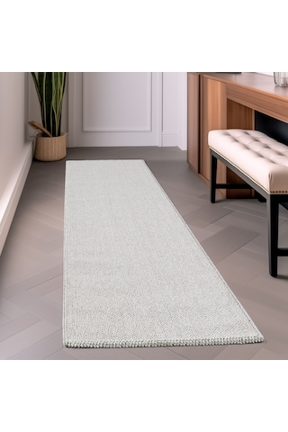 Bukleli Gümüş Rengi Lup Halı Oturma Odası Salon Mutfak Balkon Antre Yolluk Halısı
