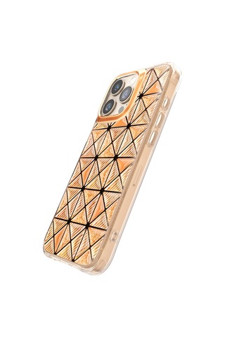İphone 16 Pro Max Uyumlu Kılıf 3d Buz Blok Desenli Zore Paris Kairo Tpu Kapak Turuncu