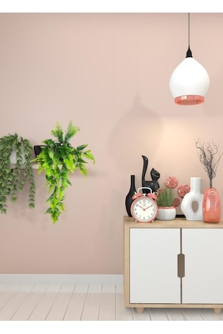 Yapay Çiçek Sarkan Boston Fern Yapraklı Bitki Küçük Siyah Saksıda Yapay Sarmaşık 55cm