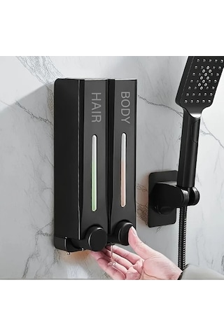 Bosphorusboutique02 Siyah B 350ml Duvar Montaj Sabun Dağıtıcı, 3 Adet, Otel/banyo/mutfak, El Yıkama, Duş Jeli/şampuan, Delme İzleri Olmadan Kurulum, Ev Kullanımı Siyah
